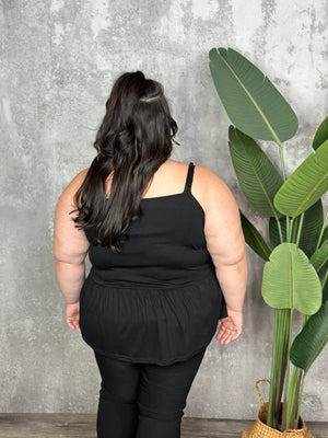 Piper Babydoll Tank - Black - (Small - 2X) - FINAL SALE