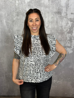 Rebecca Sleeve Dot Blouse (Small - 2X)