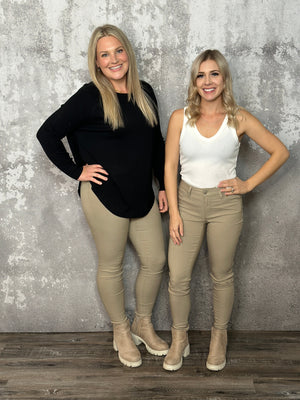 Hyperstretch Skinny Mid rise Pant - Taupe