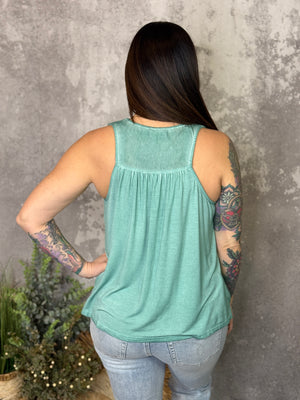 Sage Floral Tank