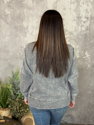 Grey Ribbed Sweatshirt