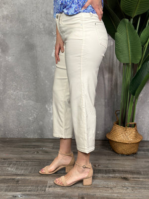 Hyperstretch Wide Leg Relaxed Fit Crop - White (Small - XL)