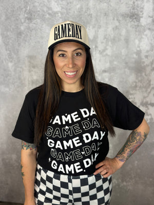 Embroidered Canvas Gameday Hat - Black