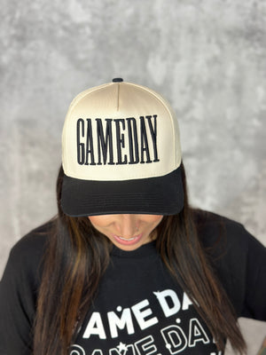 Embroidered Canvas Gameday Hat - Black