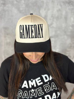 Embroidered Canvas Gameday Hat - Black