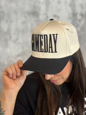 Embroidered Canvas Gameday Hat - Black