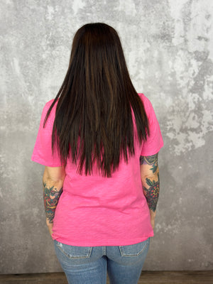 Basic Vneck Tee - Pink (Small - 3X) - FINAL SALE