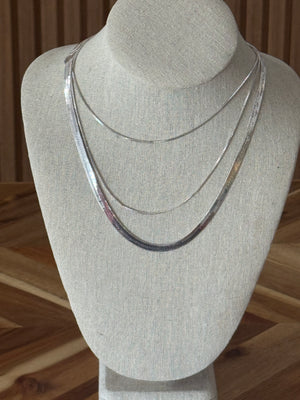 Silver 3 Strand Necklace