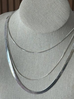 Silver 3 Strand Necklace