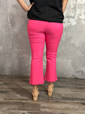 Hyperstretch Micro Flare Crop Pant - Pink (Small - 3X)