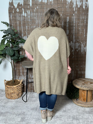 Short Sleeve Heart Cardigan