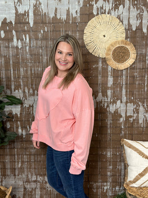 Coral Heart Sweatshirt (Small - 3X)