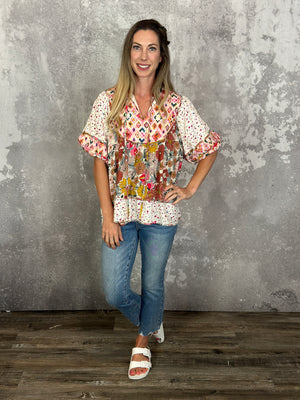 Boho Abstract Top