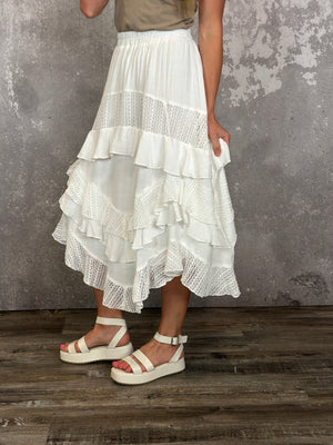 Ivory Ruffle Skirt
