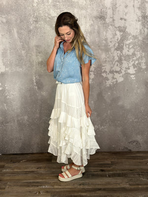 Ivory Ruffle Skirt