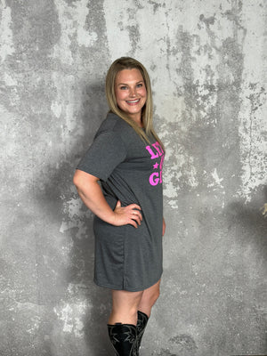 Let's Go Girls Tshirt Dress - FINAL SALE