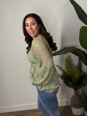Green Sweetheart Neckline Top (Small - 3X)