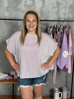 Soft Ribbed Stripe Top - Lavender (Small - 3X) - FINAL SALE