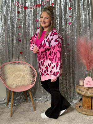 Abstract Heart Cardigan