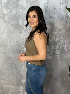 The Becky Button Tank - Coco (Small - 3X) FINAL SALE