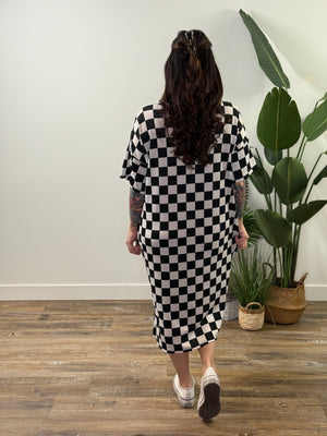 Checker Midi Tshirt Dress
