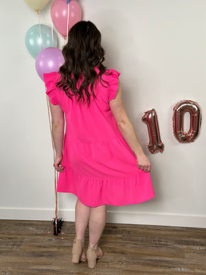 The Maya Dress - Hot Pink (Small - 2X)