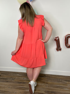 The Maya Dress - Coral (Small - 2X)