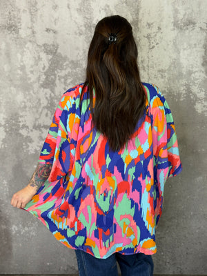 Multicolor Painted Kimono