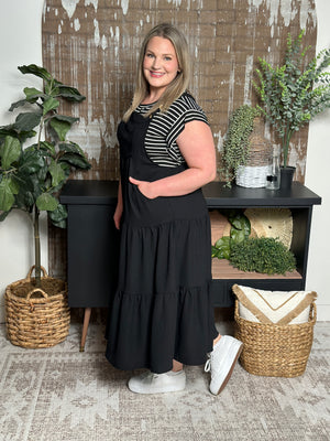 Tiered Airflow Ruffle Jumper Dress - Black(Small - 3X) BESTSELLER