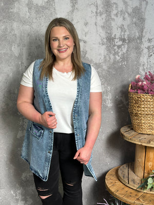 Long Denim Vest