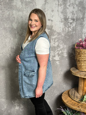 Long Denim Vest