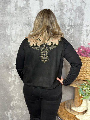 Suede Bootstitch Embroidered Vest (Small - 3X)