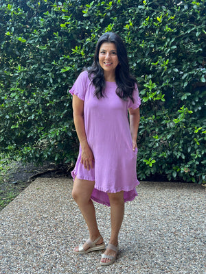 Mauve Linen Dress (Small - 2X) - FINAL SALE