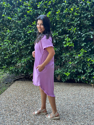 Mauve Linen Dress (Small - 2X) - FINAL SALE