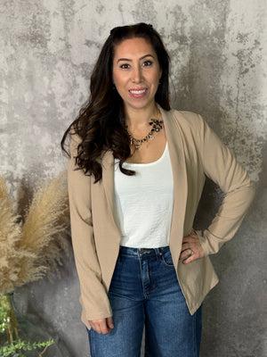 Lightweight Taupe Blazer Overlay