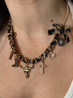 Leopard Western Charm Necklace