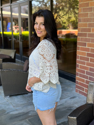 Crochet Top - Cream - BESTSELLER