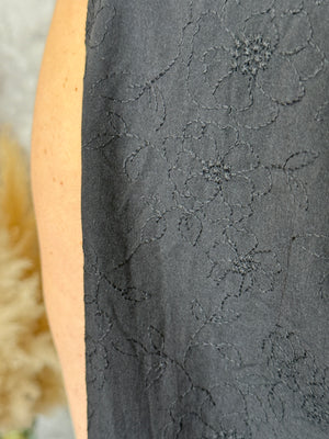 Floral Textured Tank - Black (Small - 3X)