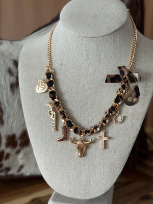 Leopard Western Charm Necklace