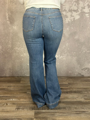 Judy Blue Double Button Tummy Control Flair (sizes 0/24-24W)