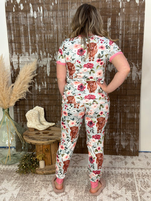 Buttery Shirley Jogger Lounge Set - Hyland Cow (Small - 3X) RESTOCK