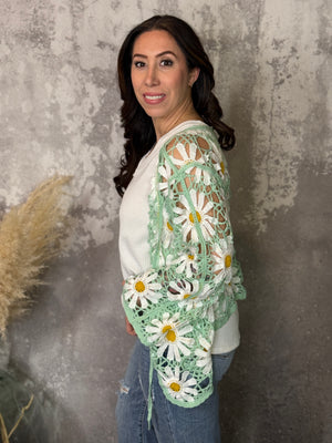 Sage Daisy Cardigan