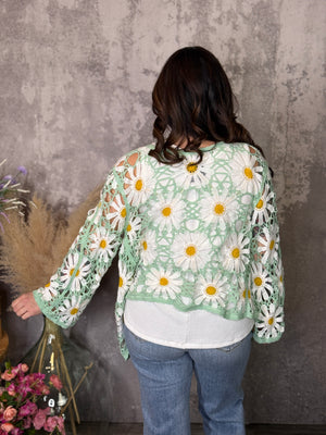 Sage Daisy Cardigan