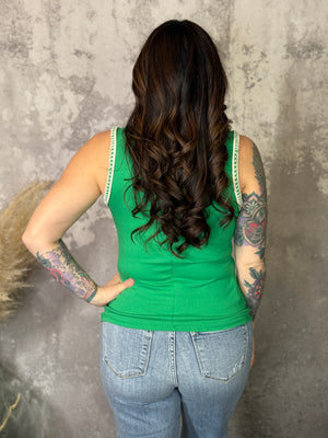 The Hailey Tank - Green (Small - 3X)