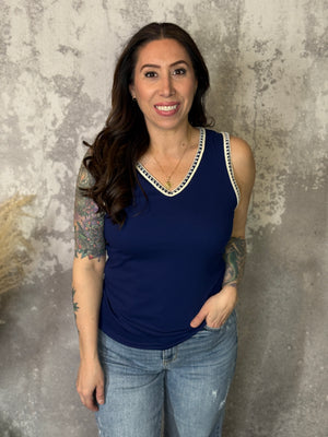 The Hailey Tank - Navy (Small - 3X)