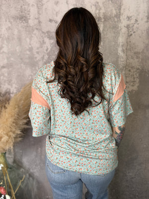 Floral Waffle Tee (Small - 3X)