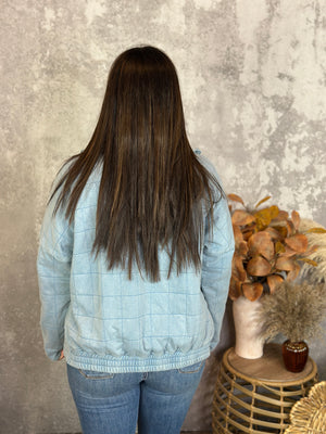 Vintage Wash Quilted Jacket - Denim Blue (Small - 3X)