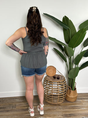 Piper Babydoll Tank - Sage - (Small -2X) - FINAL SALE