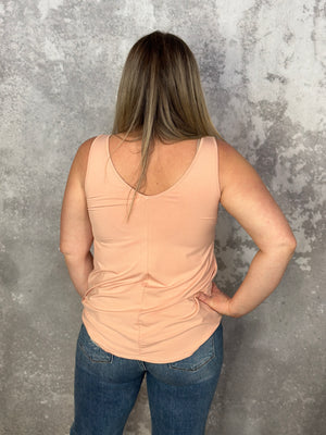 The Olivia Tank - Apricot - FINAL SALE
