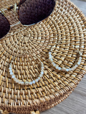 Sand Beaded Hoop Earring